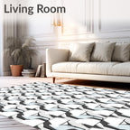 Modern Interlocking Geometric Abstract Rug