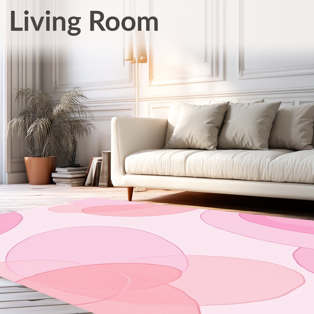 Soft Pink Abstract Shapes Rug