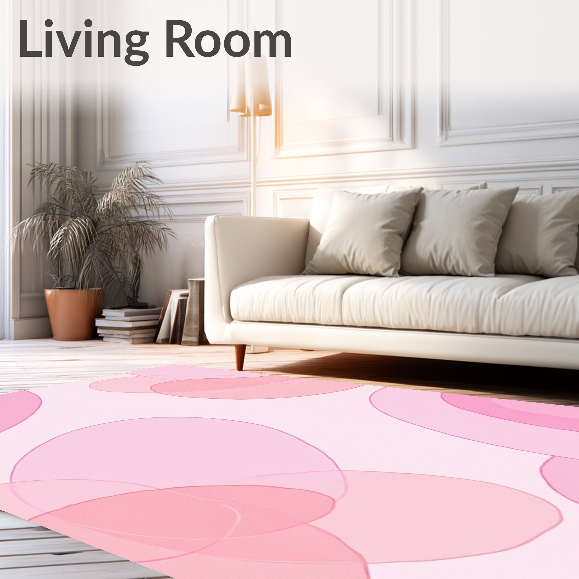Soft Pink Abstract Shapes Rug