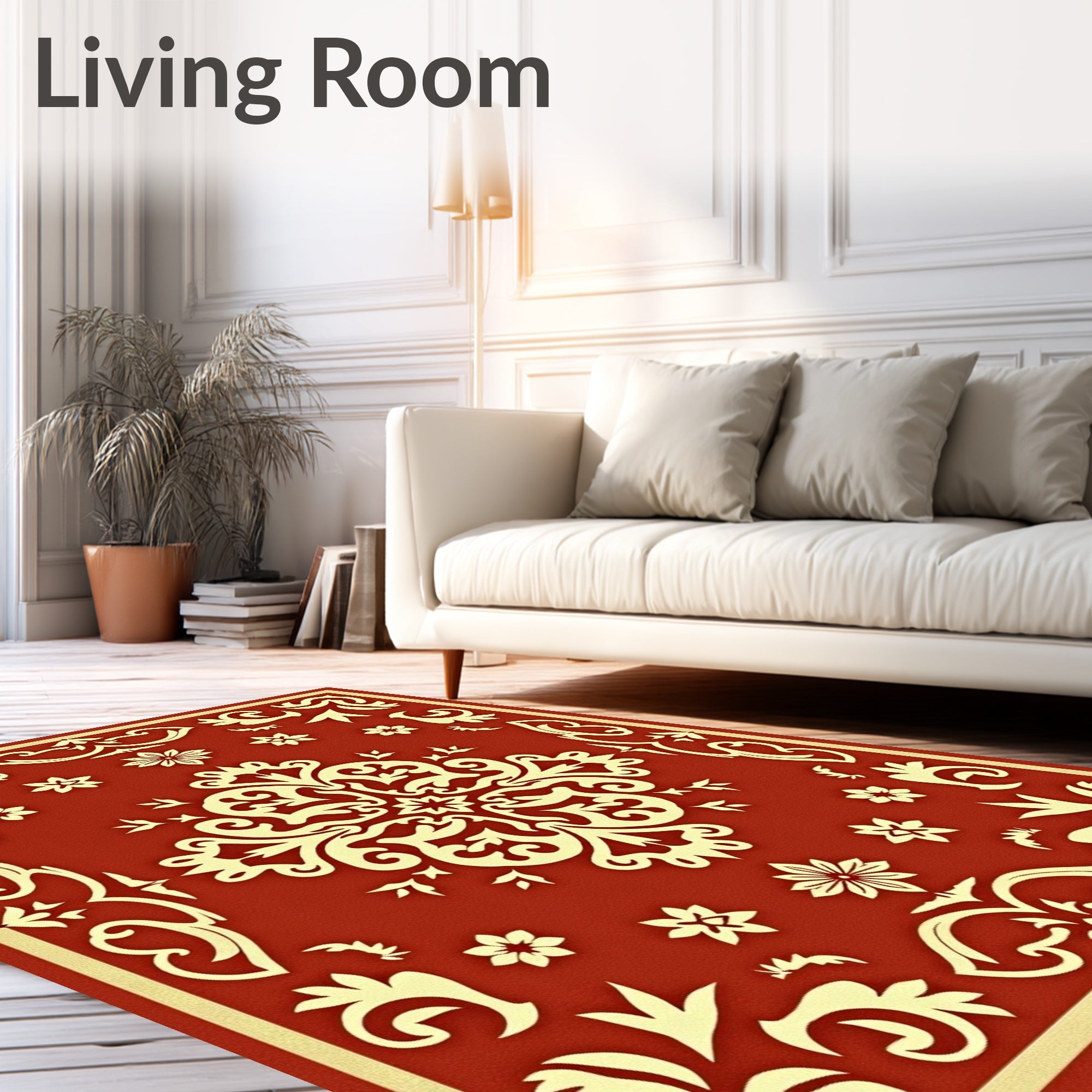 Elegant Floral Medallion Patterned Rug