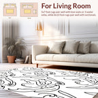 Line Art Abstract Swirl Pattern Rug