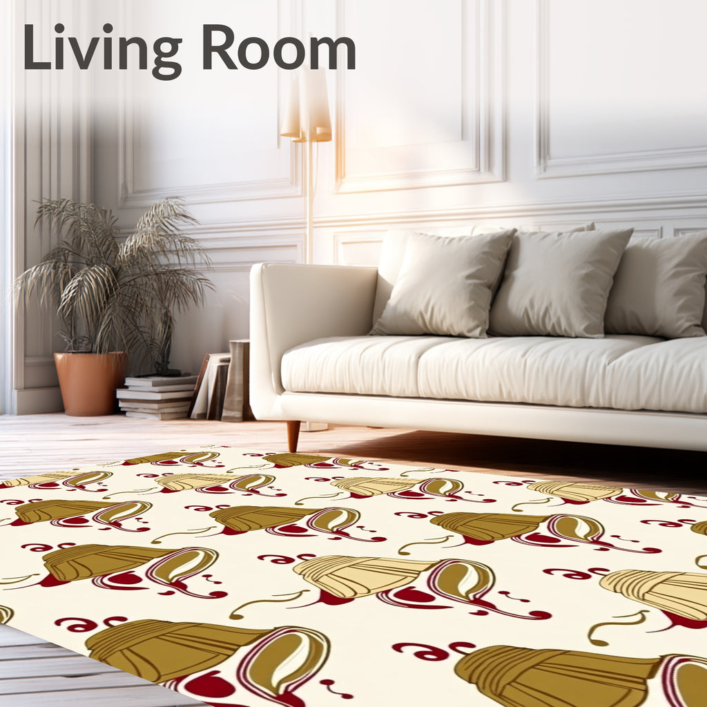 Art Nouveau Bells Swirls Pattern Rug