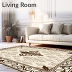 Ornate Fleur-de-lis Motif Pattern Rug