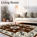 Ornate Floral Pattern Vintage Style Rug