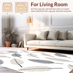 Feather Pattern Design In Grey And White Rug