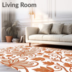 Ornate Leafy Vine Pattern Design Rug