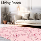 Abstract Figure Outline Pink Rug