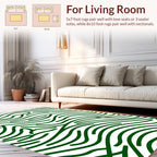 Modern Green Wavy Abstract Design Rug