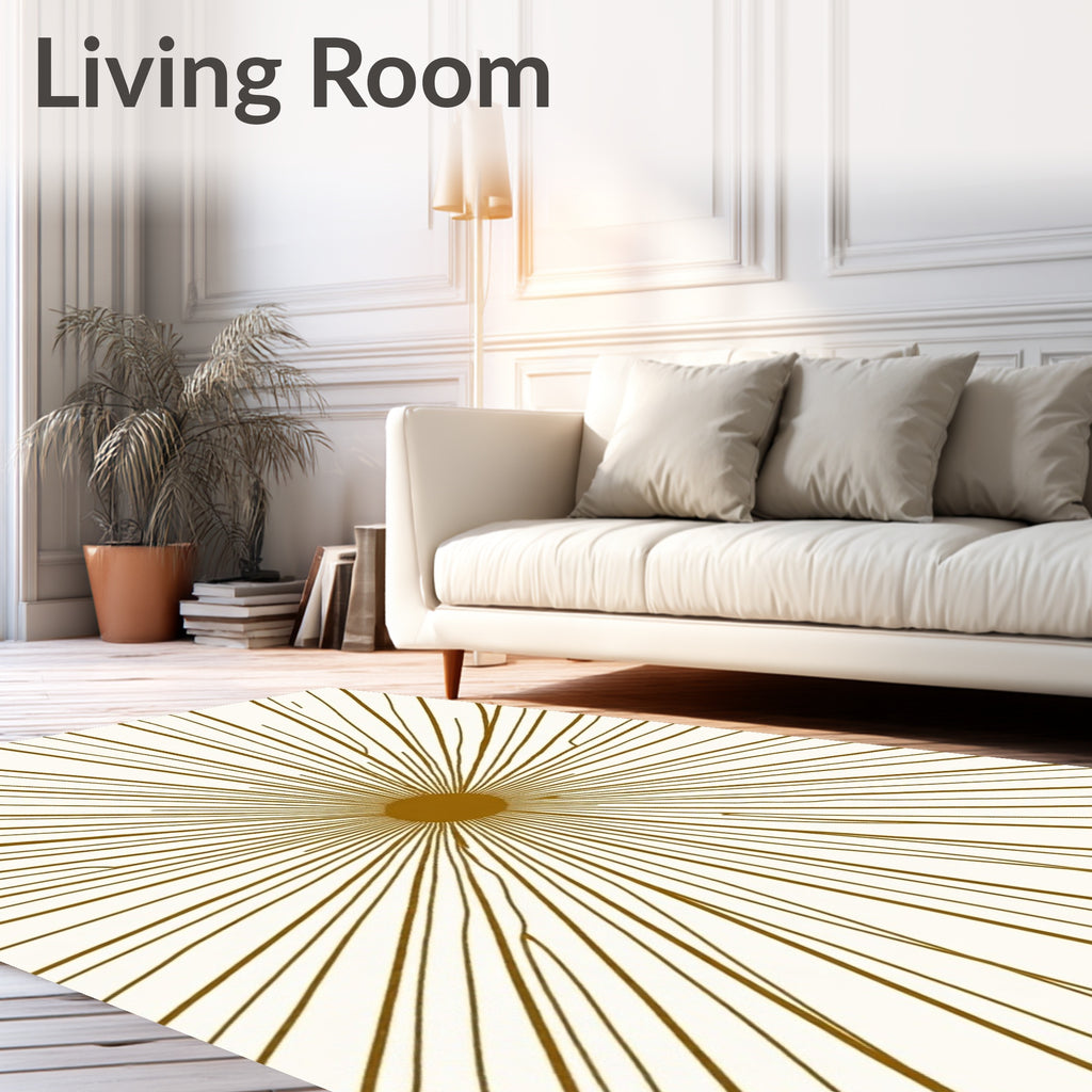 Radiating Sunburst Pattern Rug