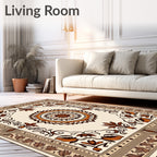 Classic Mandala Floral Border Rug