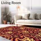 Whimsical Cat Floral Pattern Design Rug