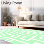 Mint Green Maze Pattern Rug