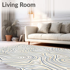 Abstract Wavy Line Pattern Rug