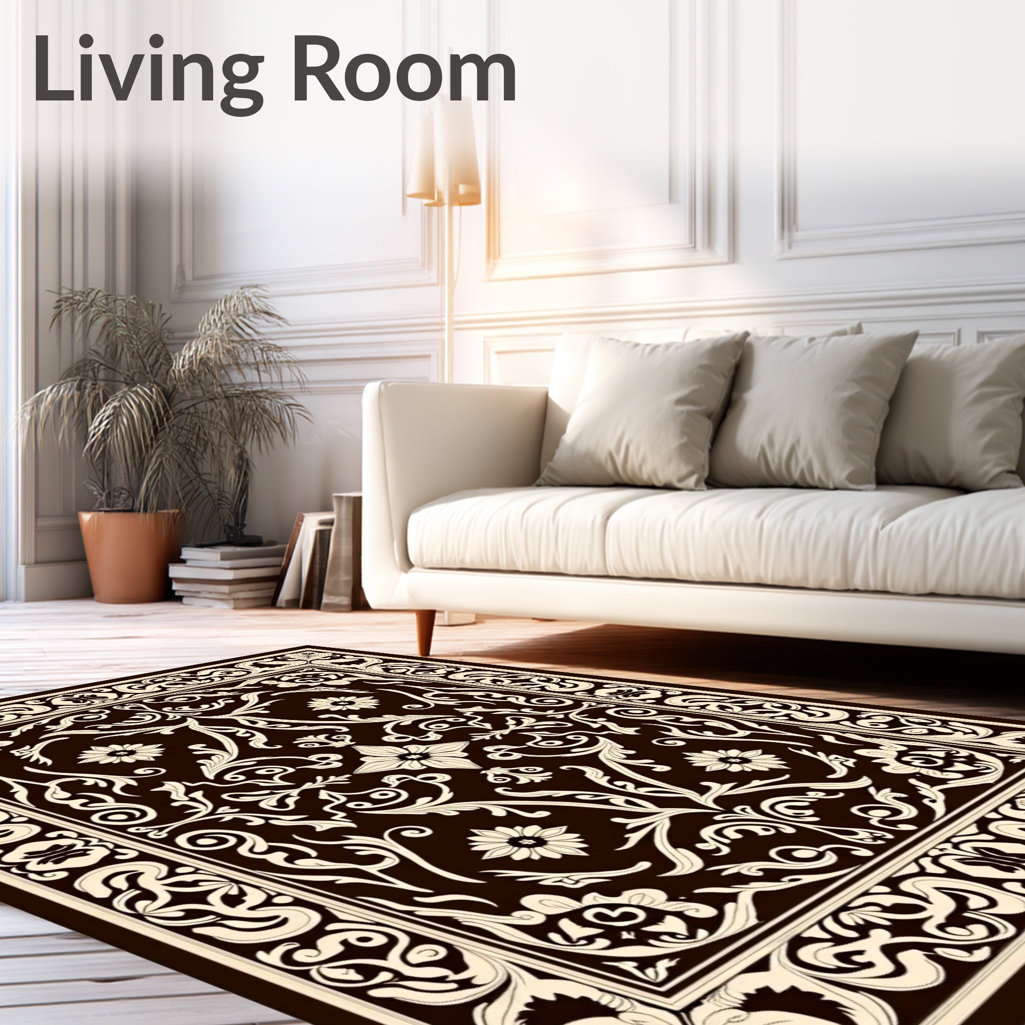 Classic Floral Scrollwork Pattern Rug
