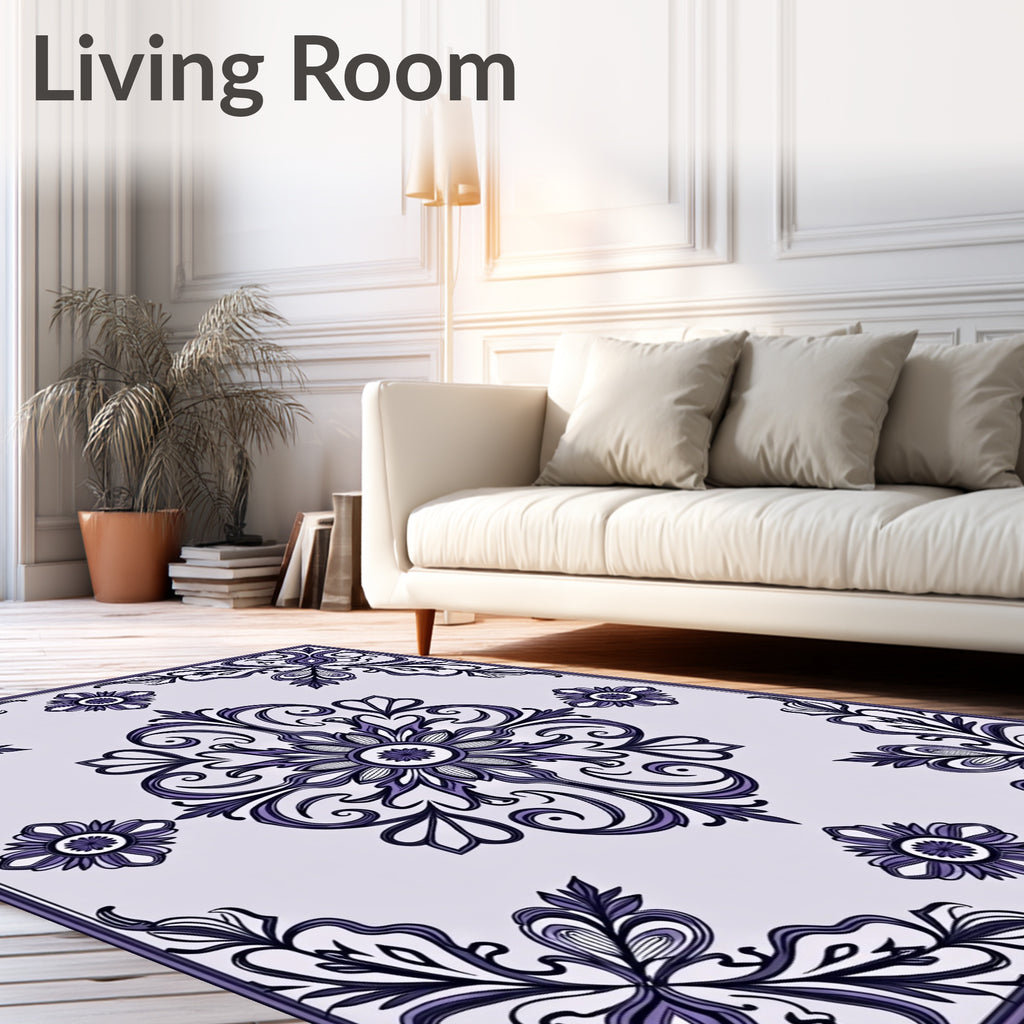 Floral Crested Ornate Pattern Rug
