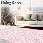 Soft Pink Marble Swirl Pattern Rug