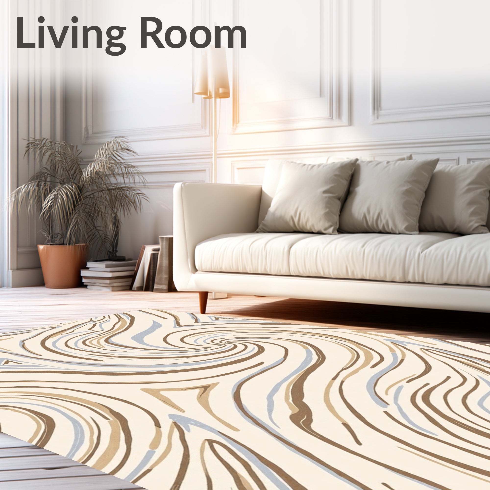 Abstract Swirling Lines Pattern Rug
