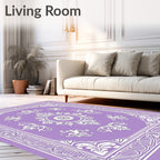 Ornate Floral Scrollwork Patterned Rug