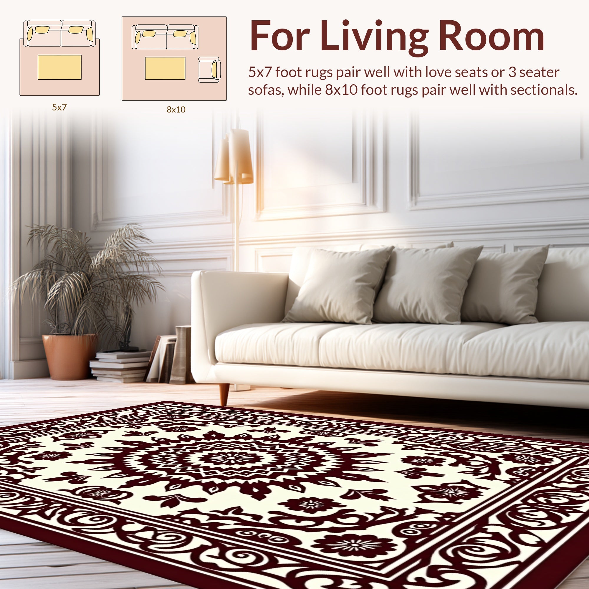 Classic Floral Mandala Design Rug