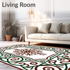 Ornate Snowflake Scrollwork Pattern Rug