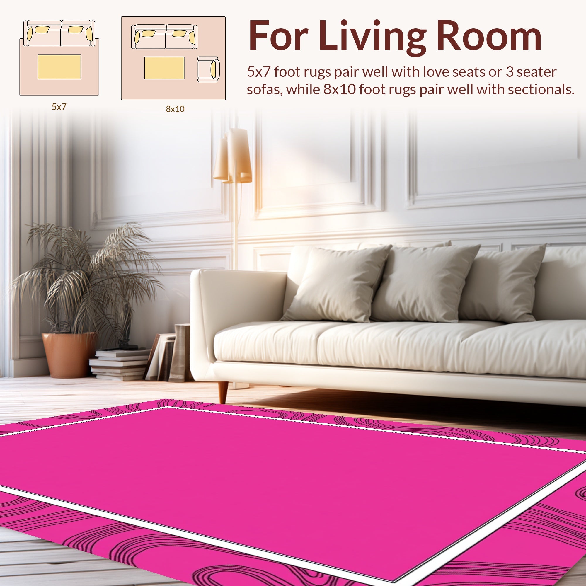 Bold Wavy Line Art Pattern Rug