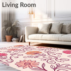 Floral Swirls In Warm Hues Rug
