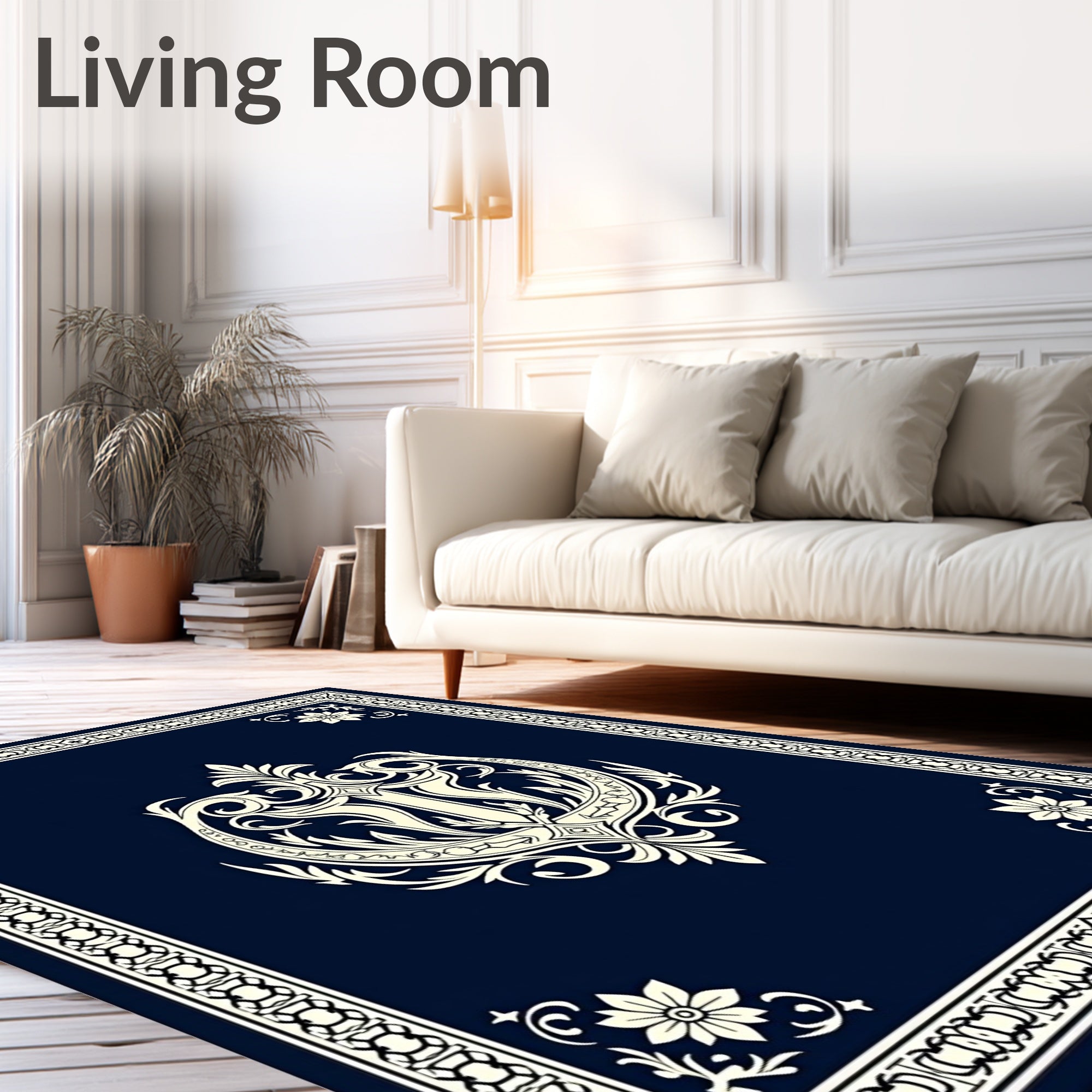Ornate Floral Crest Pattern Rug
