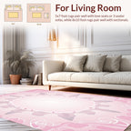 Symmetric Pink Floral Mandala Pattern Rug