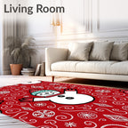 Whimsical Snowman Swirl Pattern Rug