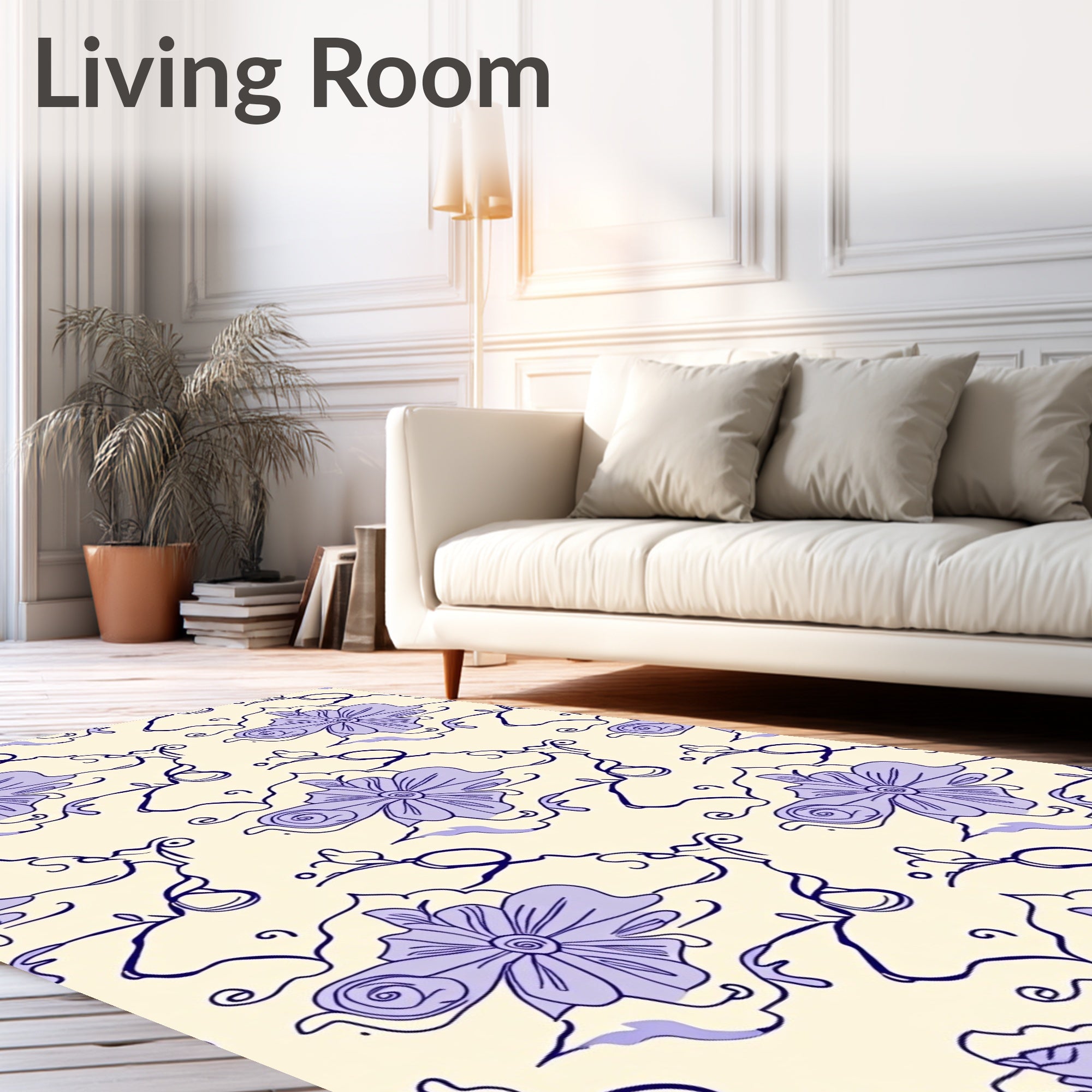 Floral Swirls Pattern Style Rug