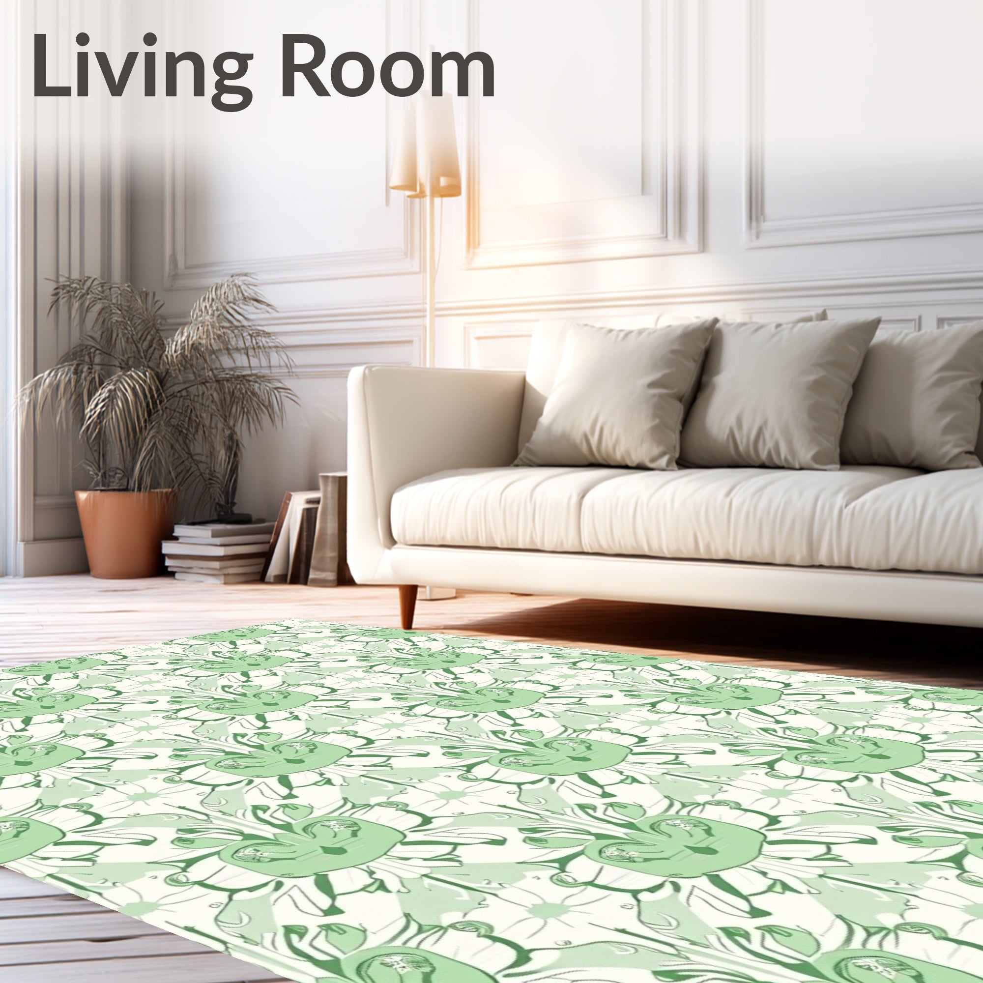 Art Nouveau Inspired Stylized Floral Rug