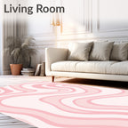 Abstract Pink Swirl Pattern Rug