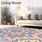Pastel Mandala Floral Repeating Pattern Rug
