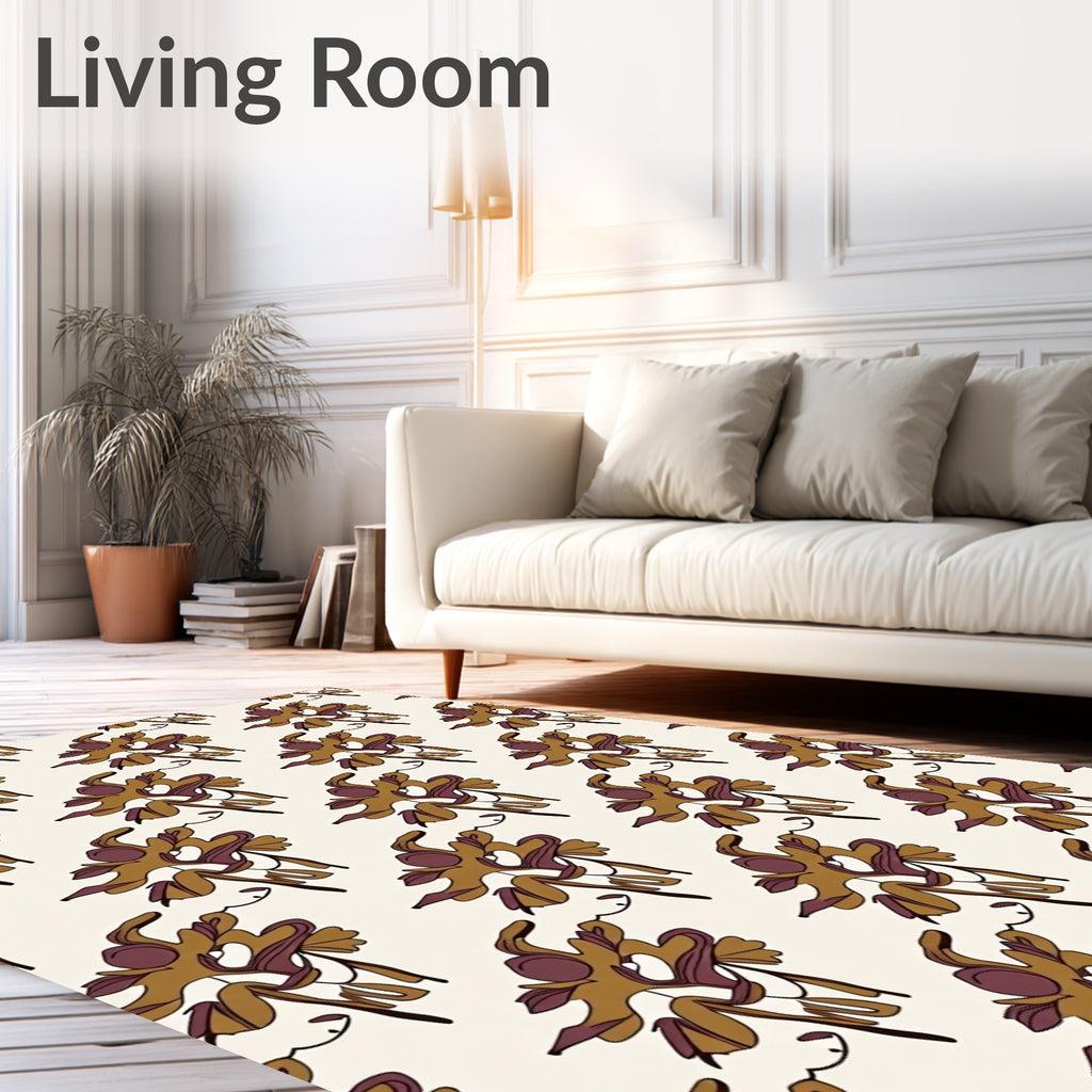 Abstract Organic Swirl Pattern Rug