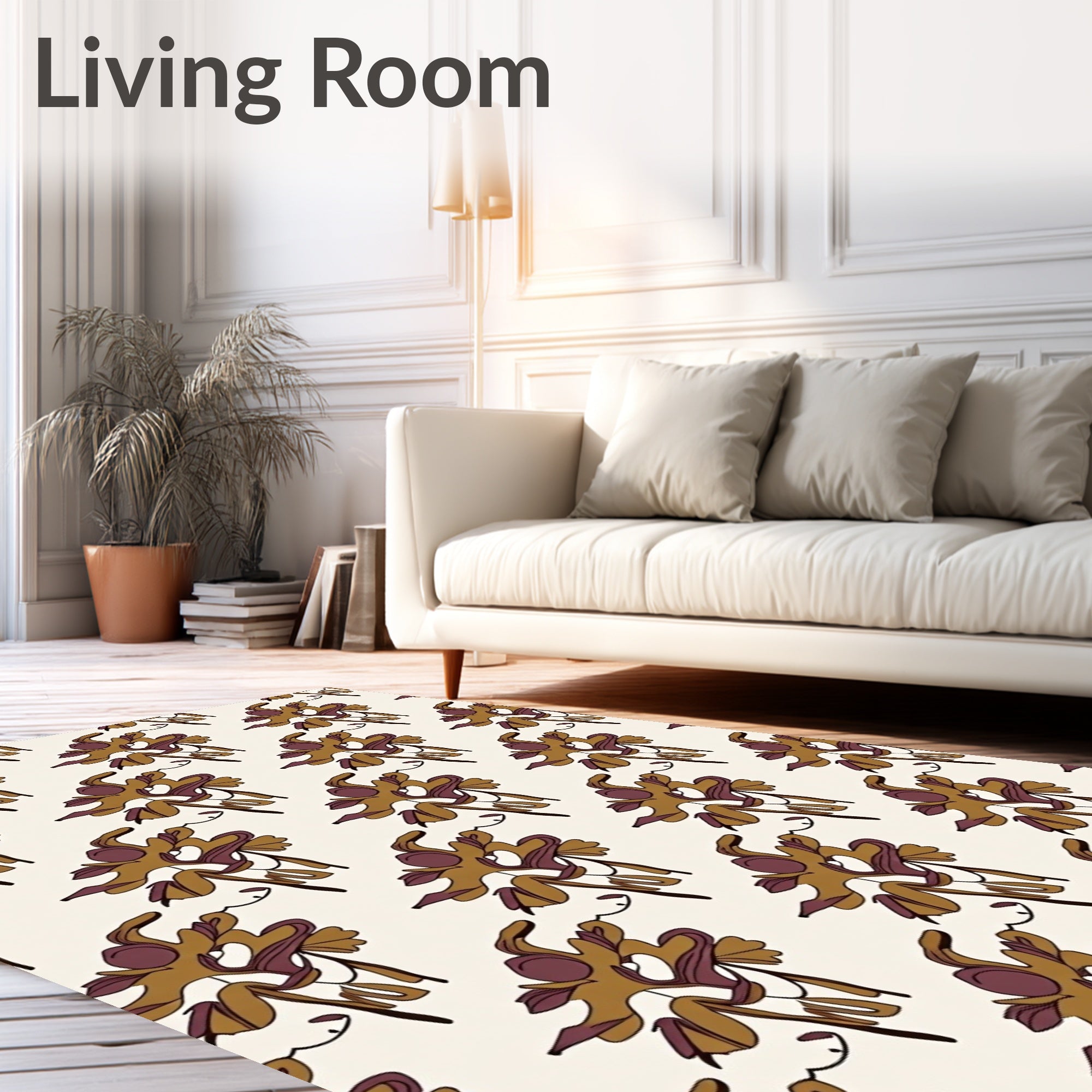 Abstract Organic Swirl Pattern Rug