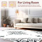 Ornate Scroll and Floral Corner Design Rug