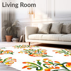 Vibrant Floral Swirls Pattern Design Rug