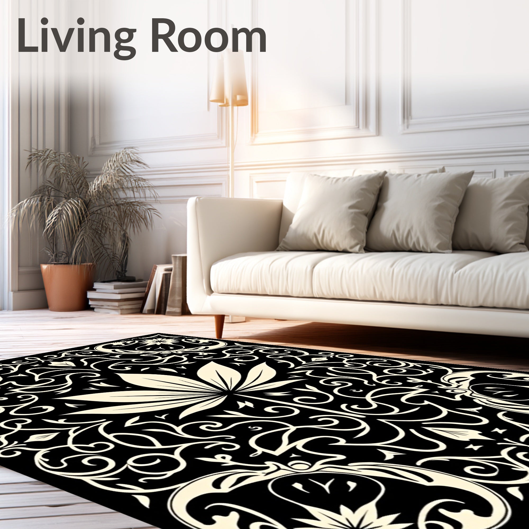 Classic Floral Swirl Scroll Pattern Rug