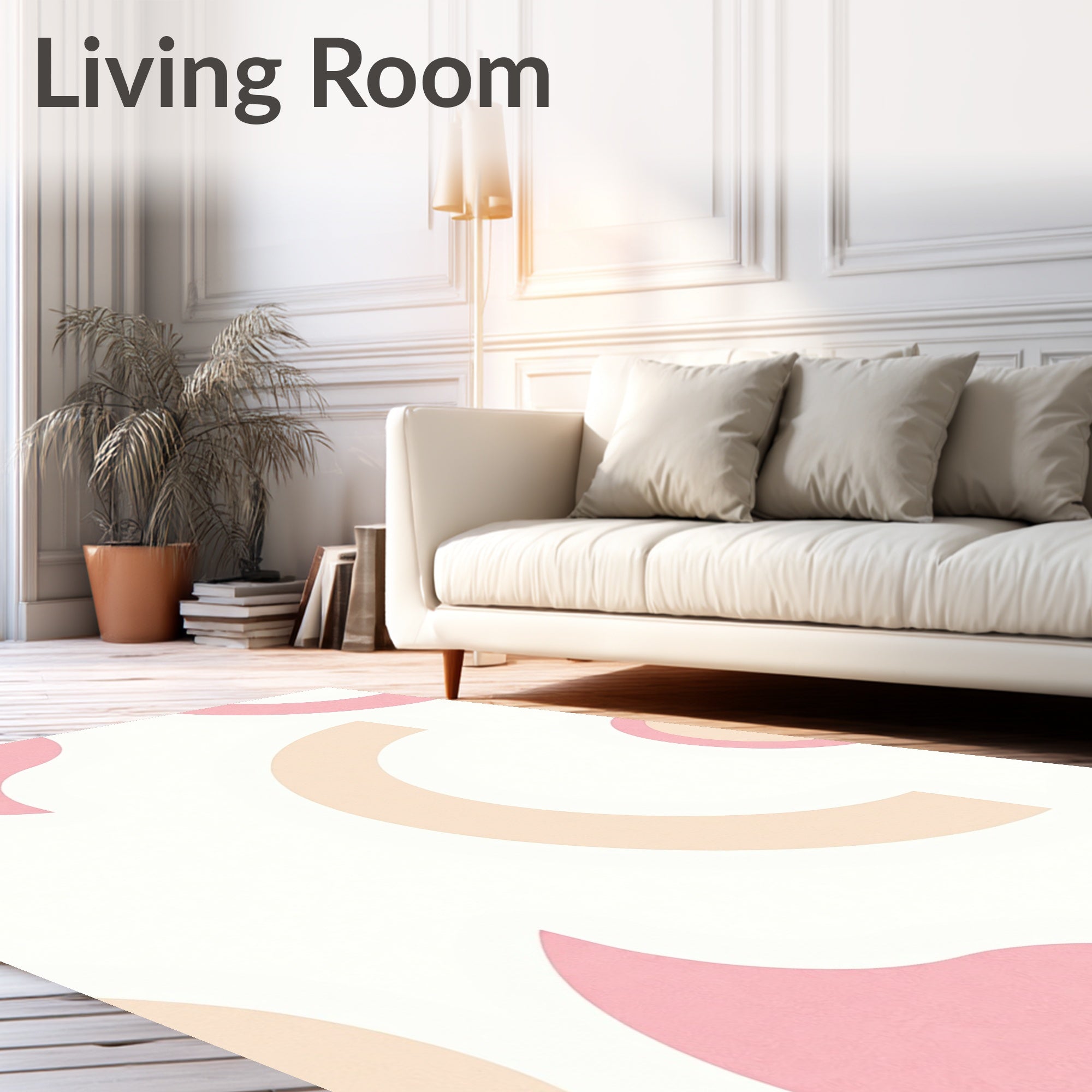 Abstract Pastel Shapes Geometric Rug