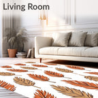 Autumn Feather Pattern Design Rug
