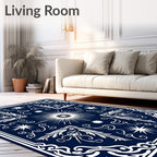 Celestial Starburst Scrollwork Pattern Rug