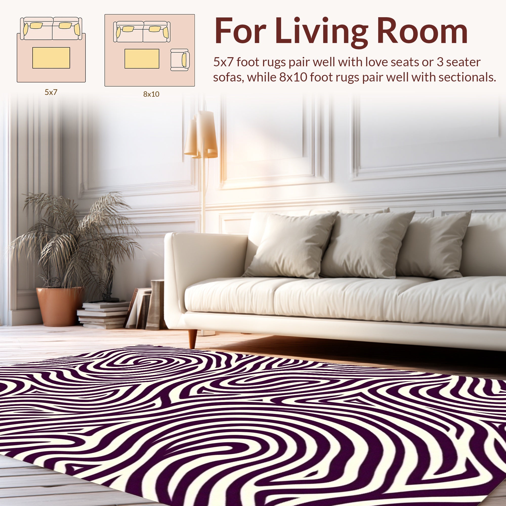 Abstract Swirl Stripe Pattern Rug