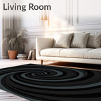 Dark Swirl Optical Illusion Rug