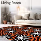 Bold Starburst Floral Pattern Rug