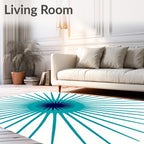 Radiant Sunburst Geometric Art Rug