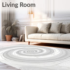 Monochromatic Swirl Patterned Graphic Rug