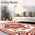 Rich Red Medallion Patterned Rug
