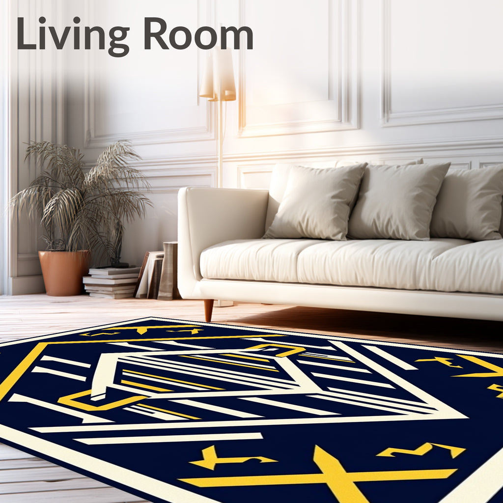 Art Deco Geometric Sunburst Design Rug