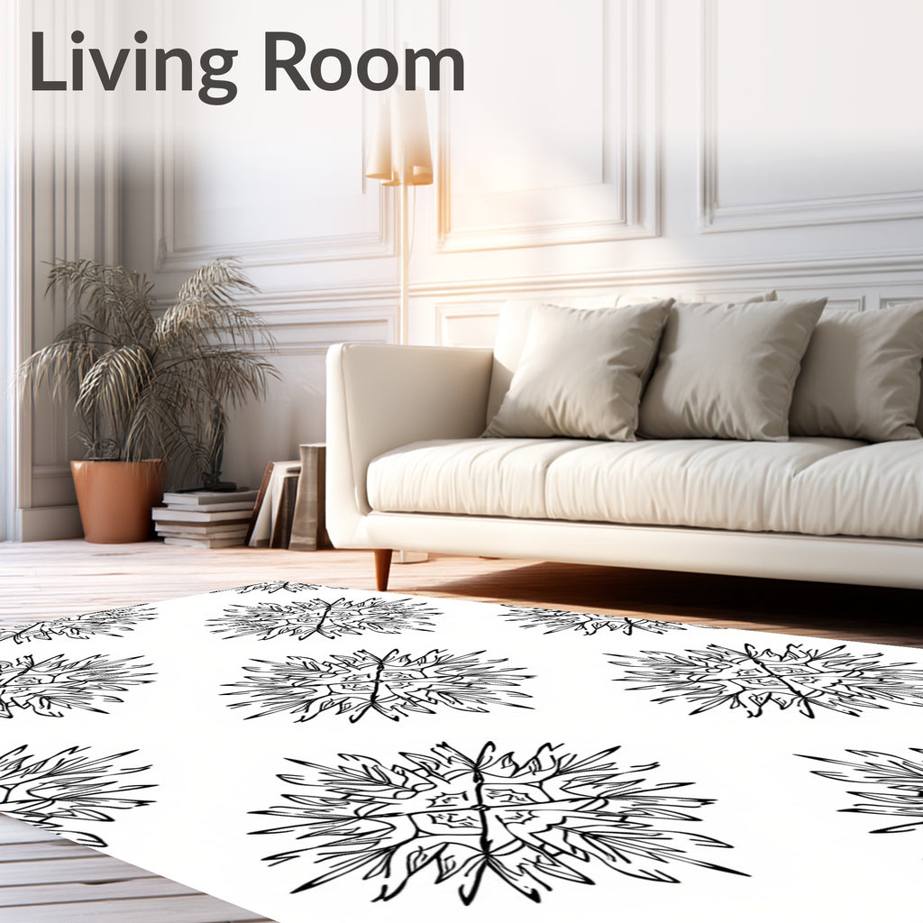 Abstract Floral Starburst Pattern Rug