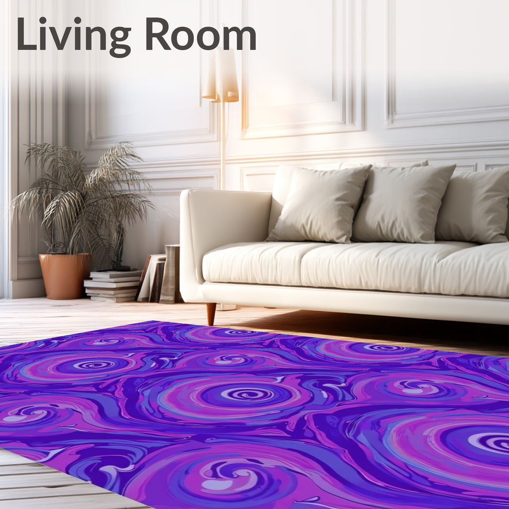 Vibrant Swirl Abstract Purple Pattern Rug
